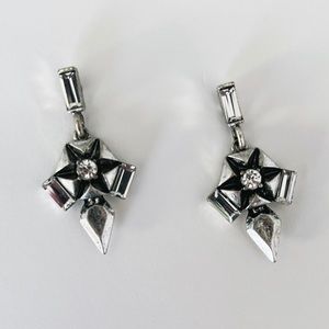 Banana Republic Silver Drop Crystal Earrings